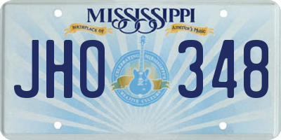 MS license plate JHO348