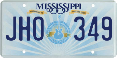 MS license plate JHO349