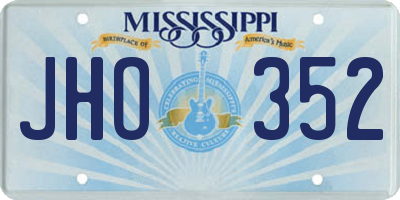 MS license plate JHO352