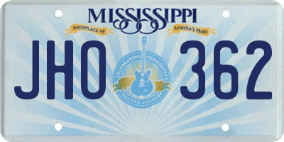 MS license plate JHO362