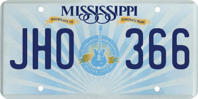 MS license plate JHO366
