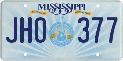 MS license plate JHO377