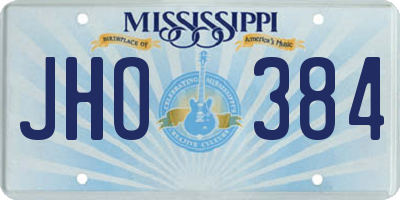 MS license plate JHO384