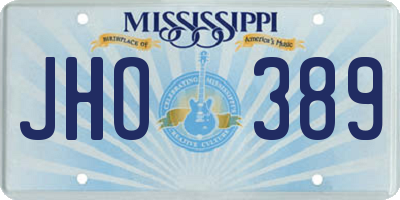 MS license plate JHO389