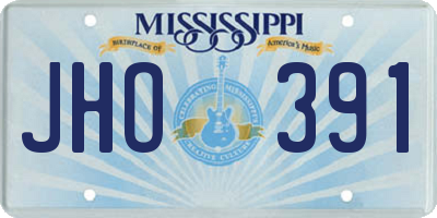 MS license plate JHO391