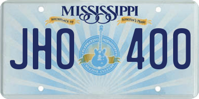 MS license plate JHO400