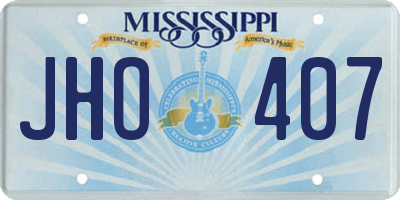 MS license plate JHO407