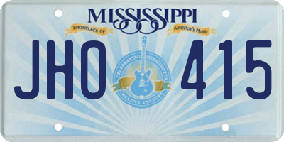 MS license plate JHO415