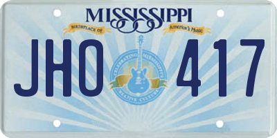 MS license plate JHO417