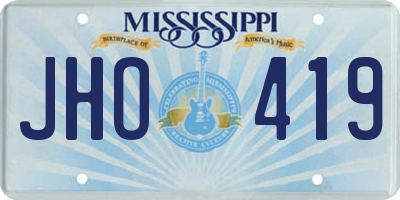 MS license plate JHO419