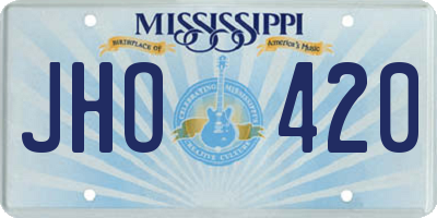 MS license plate JHO420