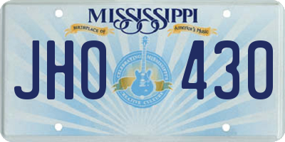 MS license plate JHO430