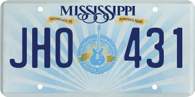 MS license plate JHO431