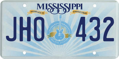 MS license plate JHO432