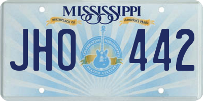 MS license plate JHO442