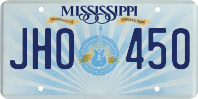 MS license plate JHO450
