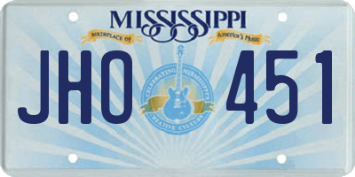 MS license plate JHO451