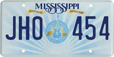 MS license plate JHO454