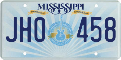 MS license plate JHO458
