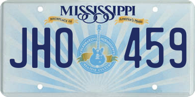 MS license plate JHO459