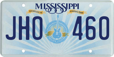 MS license plate JHO460