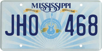 MS license plate JHO468