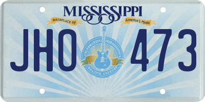 MS license plate JHO473