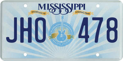 MS license plate JHO478