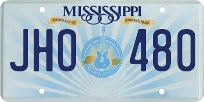 MS license plate JHO480