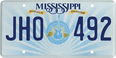 MS license plate JHO492