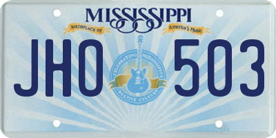 MS license plate JHO503