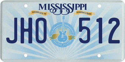 MS license plate JHO512