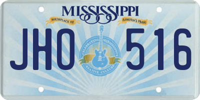 MS license plate JHO516