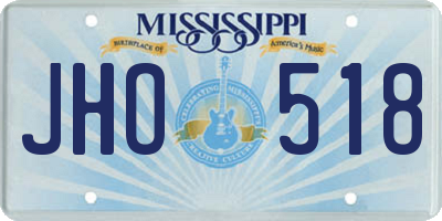 MS license plate JHO518
