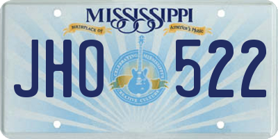 MS license plate JHO522