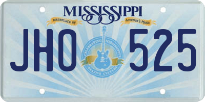MS license plate JHO525