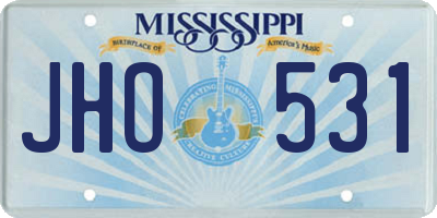 MS license plate JHO531