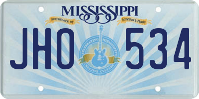 MS license plate JHO534