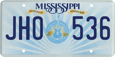 MS license plate JHO536