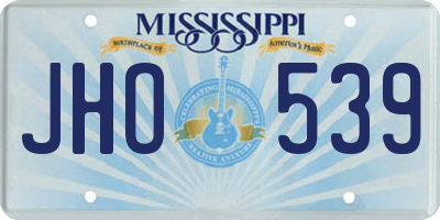 MS license plate JHO539