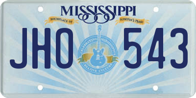 MS license plate JHO543