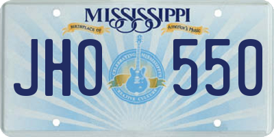 MS license plate JHO550