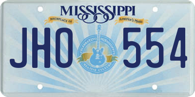 MS license plate JHO554