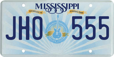 MS license plate JHO555