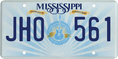 MS license plate JHO561