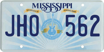 MS license plate JHO562