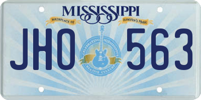 MS license plate JHO563