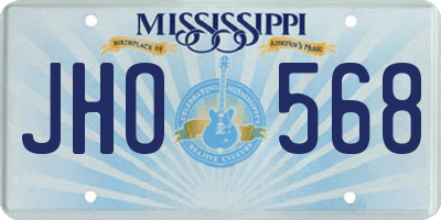 MS license plate JHO568