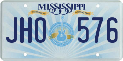 MS license plate JHO576