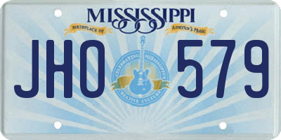 MS license plate JHO579
